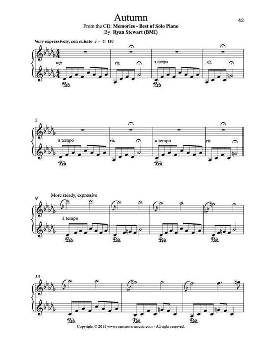 Autumn (Solo Piano) - PDF Sheet Music Single
