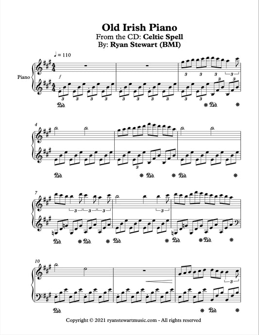 Old Irish Piano - PDF Sheet Music Single