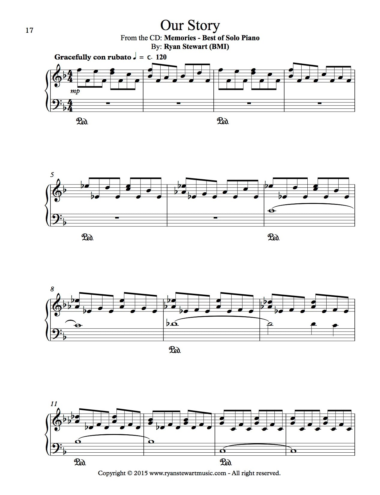 Our Story (Solo Piano) - PDF Sheet Music Single