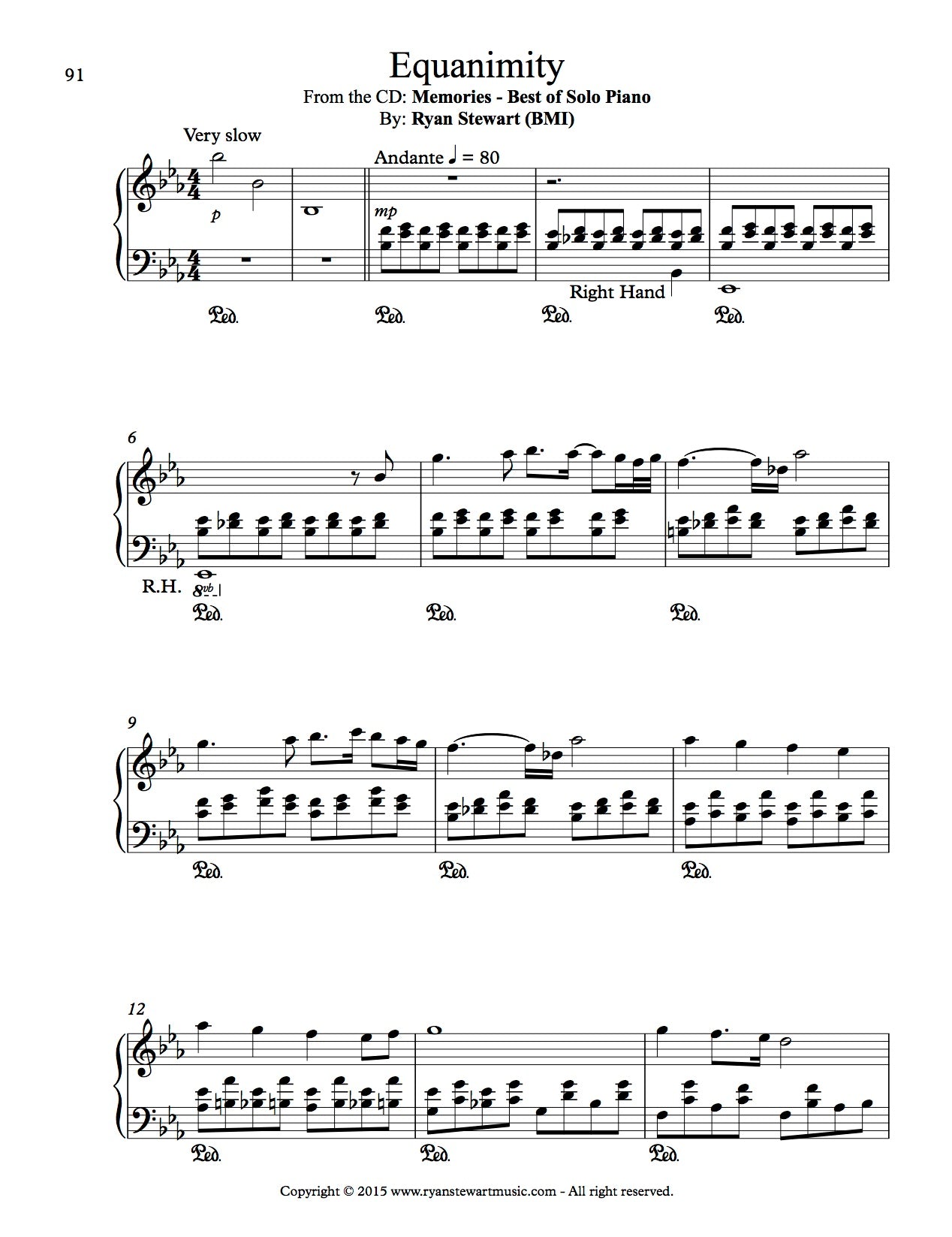 Equanimity (Solo Piano) - PDF Sheet Music Single