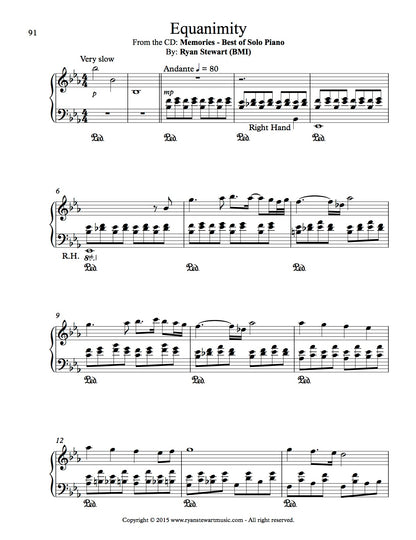 Equanimity (Solo Piano) - PDF Sheet Music Single