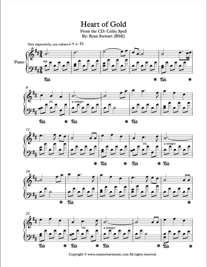 Heart of Gold - PDF Sheet Music Single