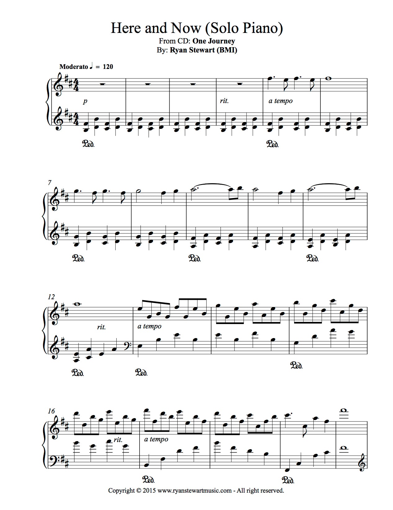 Here and Now - PDF Sheet Music Single