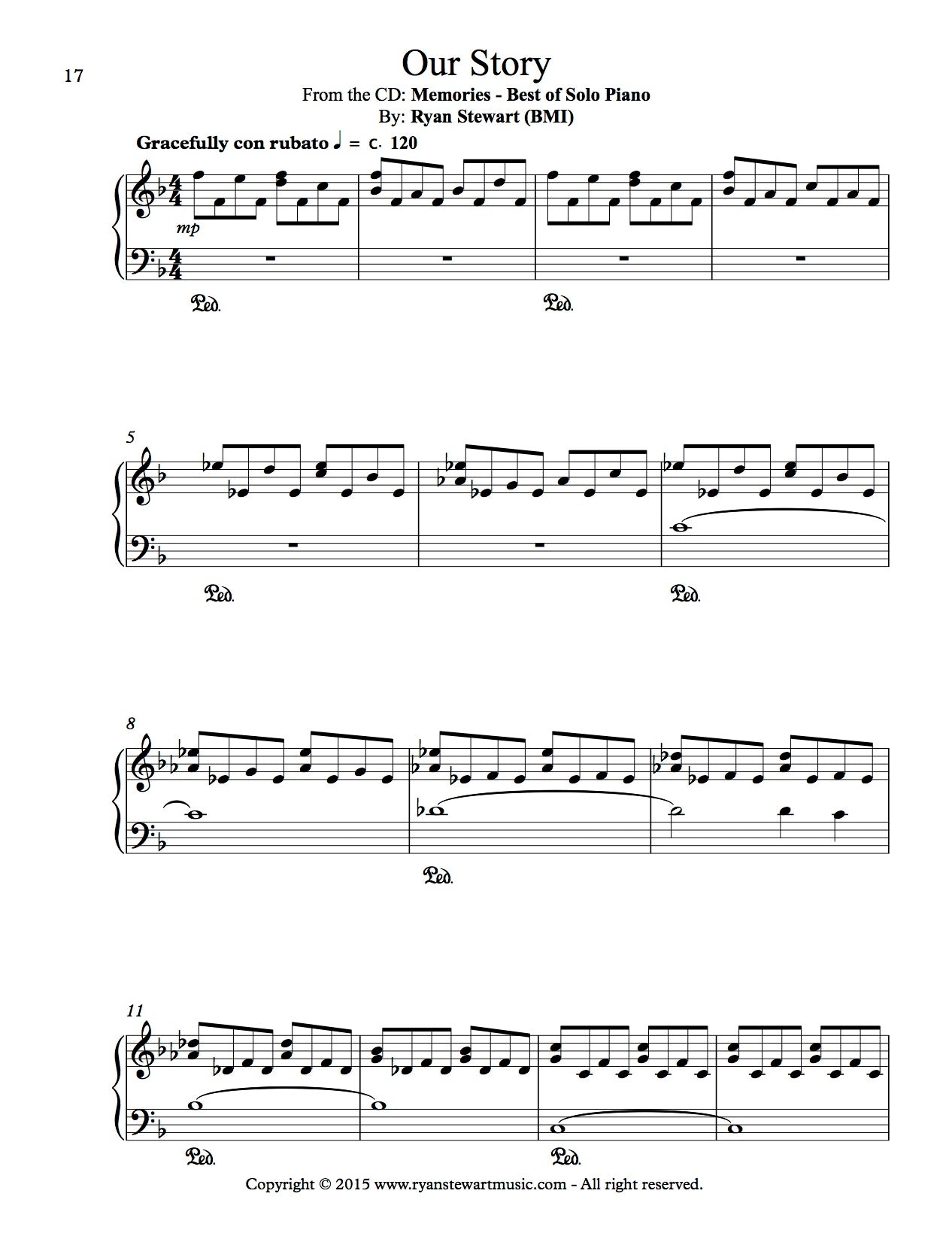 Our Story (Solo Piano) - PDF Sheet Music Single