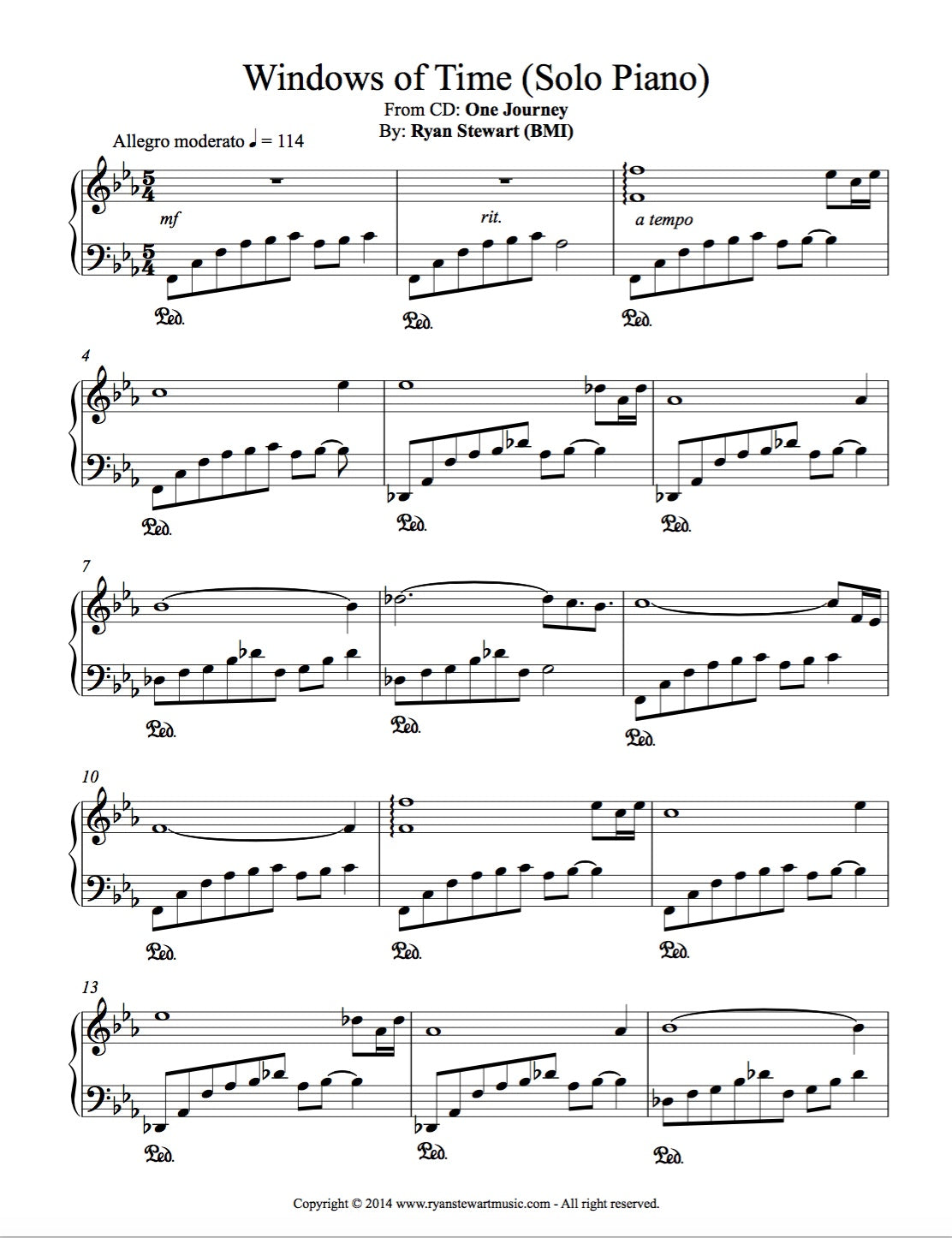 Windows of Time - PDF Sheet Music Single