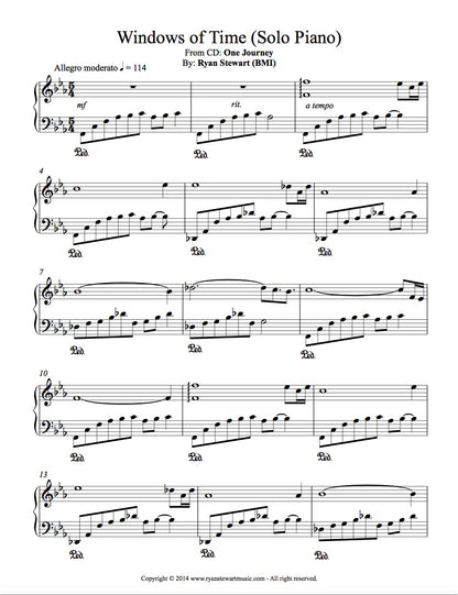 Windows of Time - PDF Sheet Music Single